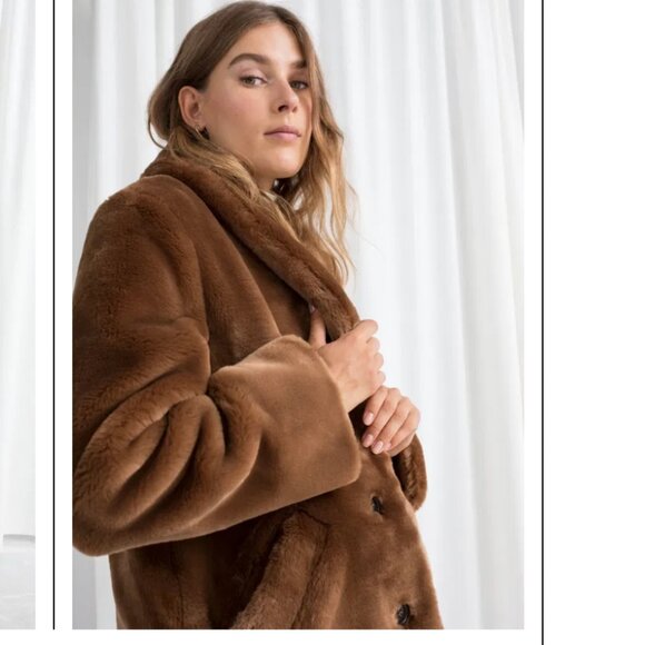 & Other Stories Faux Fur Coat - Brown - US 2 - Picture 4 of 10
